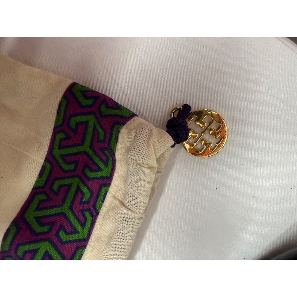 Tory Burch Reva Black Leather Gold‎ Logo Medallion Ballet Flats 11 - Picture 3 of 13